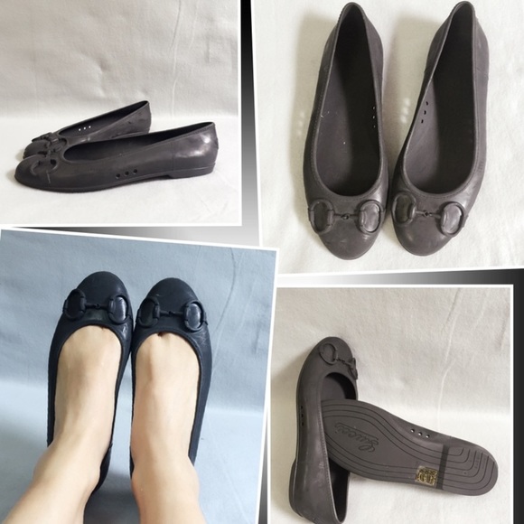 NIB Authentic Gucci Horsebit Embossed Rubber Flats Black 36 - Picture 8 of 8